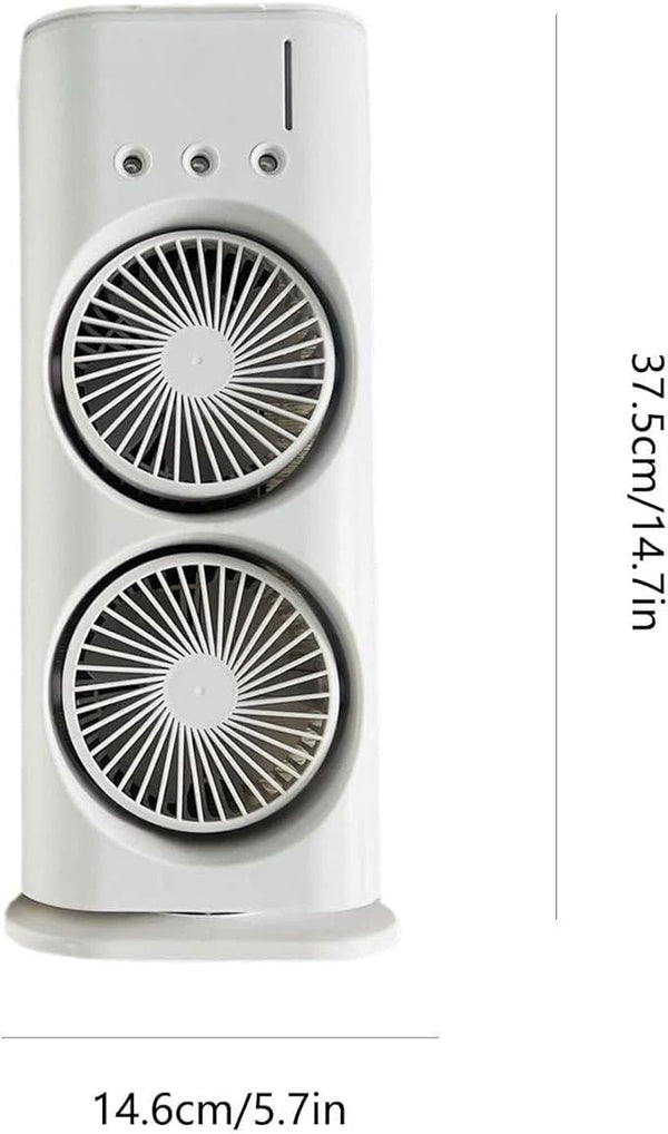 Double Ended Spray Fan — Dual Mist Cooler with LED Light